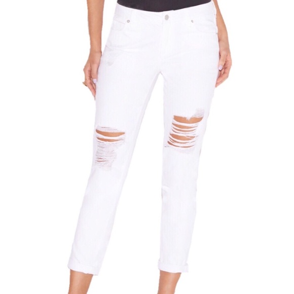 JustFab Denim - *NWT* White Distressed Boyfriend Jeans sz 25